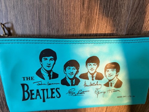 Borsa portamatite vintage blu